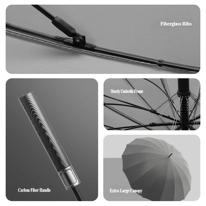 16-Rib Automatic Carbon Fiber  - đánh giá và giá Golf Umbrella Large