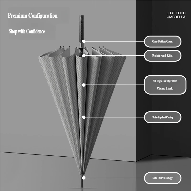 16-Rib Automatic Carbon Fiber  - đánh giá và giá Golf Umbrella Large